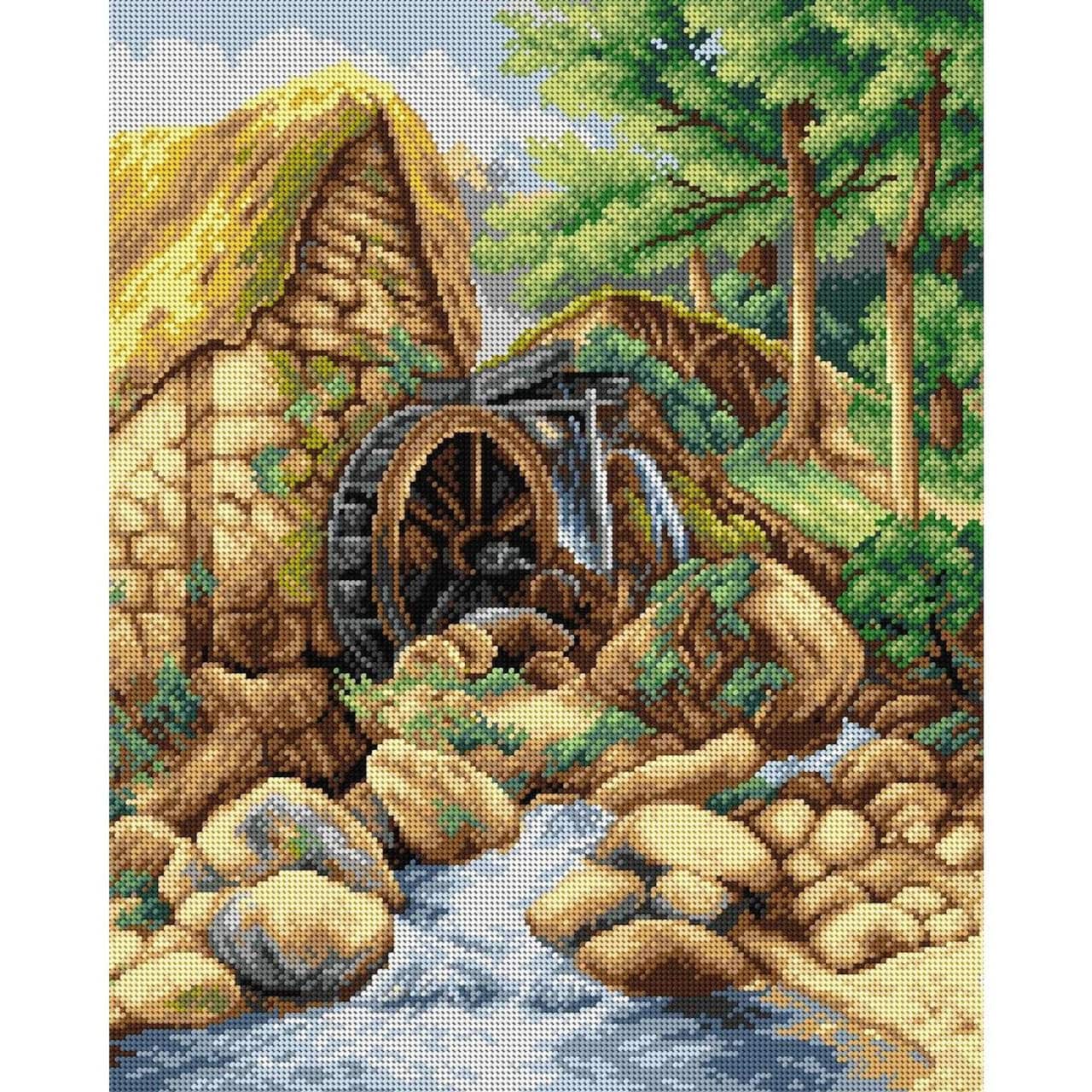 Orchidea Gobelin Myles Birket Foster - An Old Water Mill Halfstitch Canvas